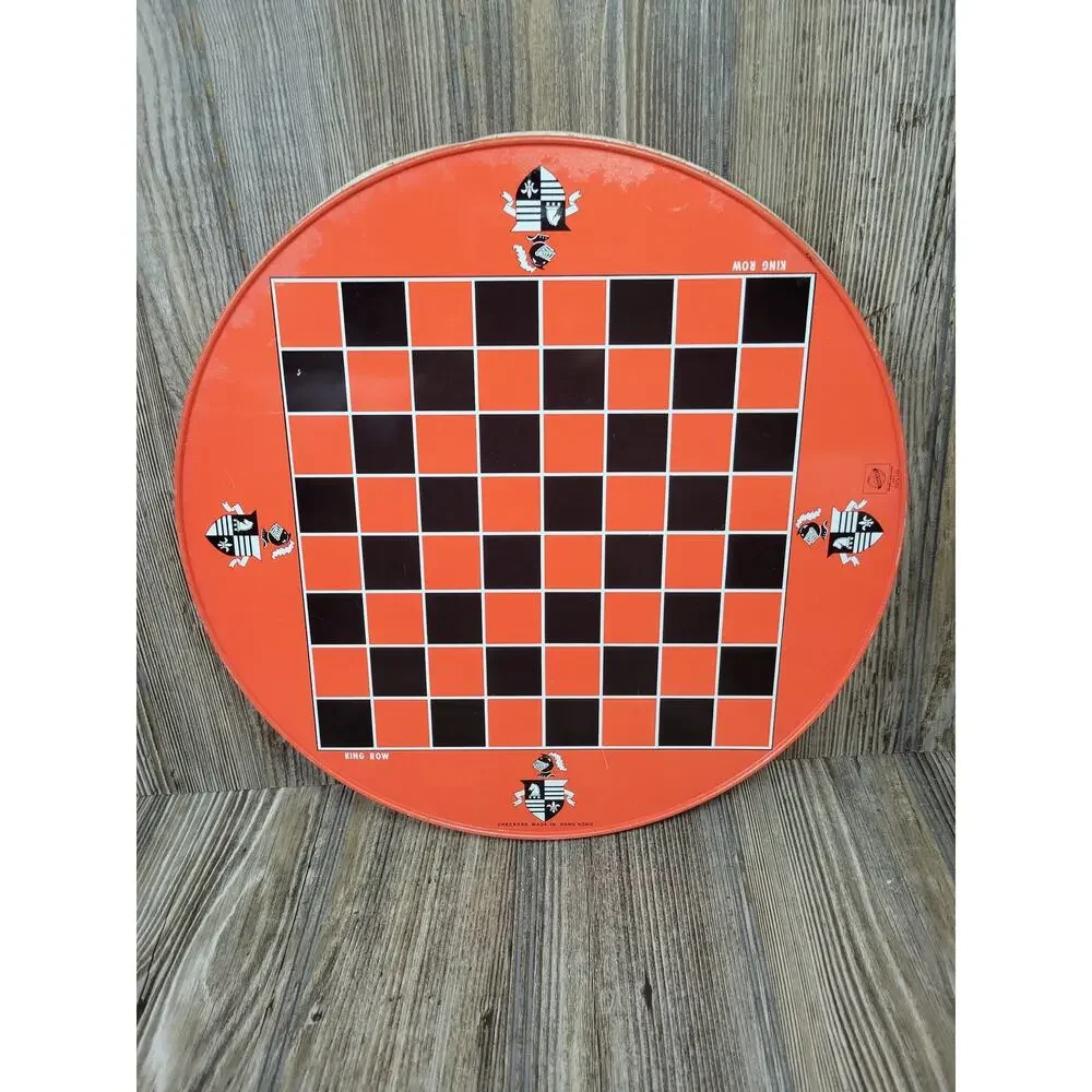 Vintage Ohio Art Chinese Checkers Round Metal Board Game Retro Gameroom Decor